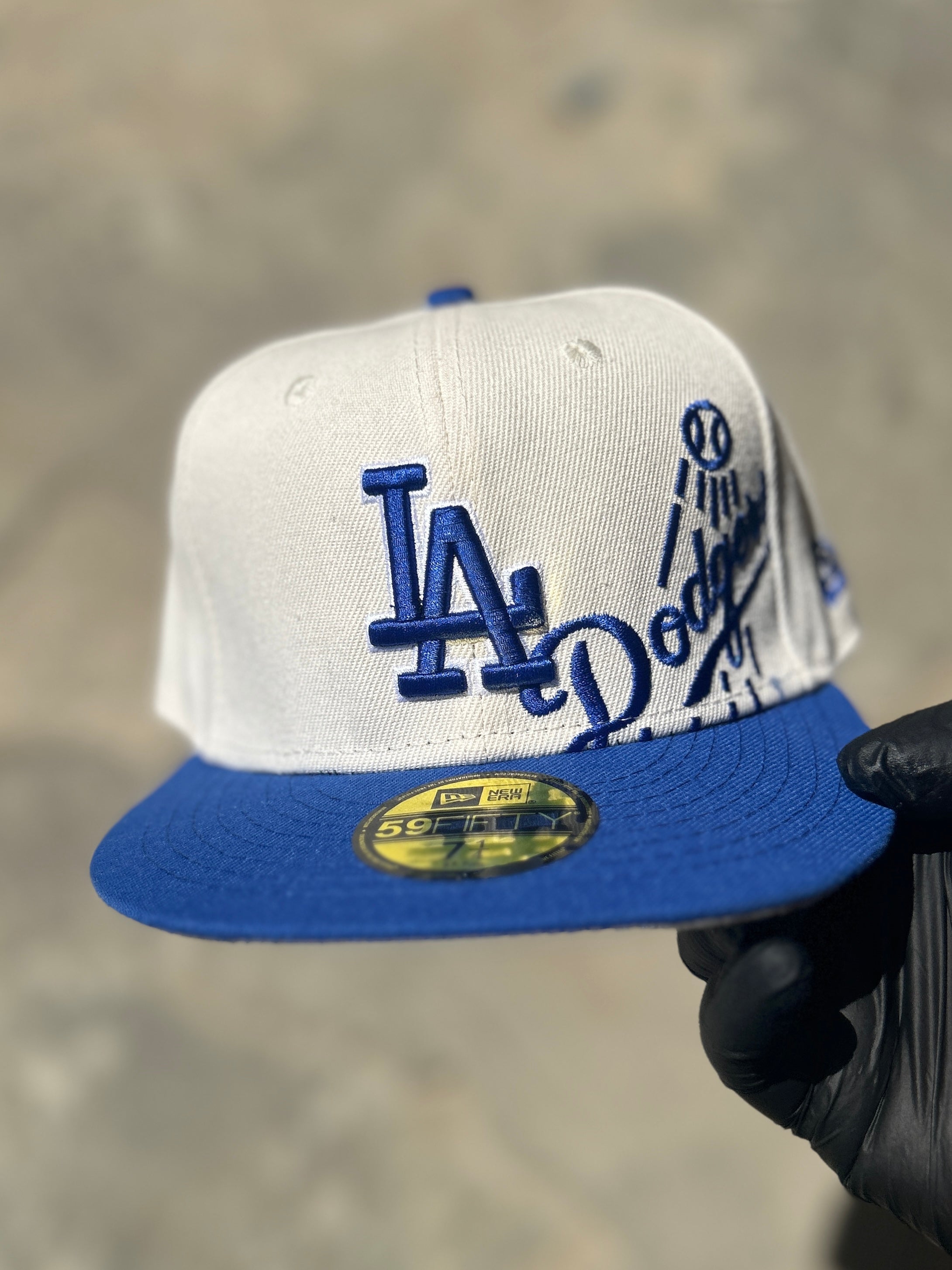 Men's Los Angeles Dodgers New Era Cream/Royal Lonestar 59FIFTY Fitted Hat