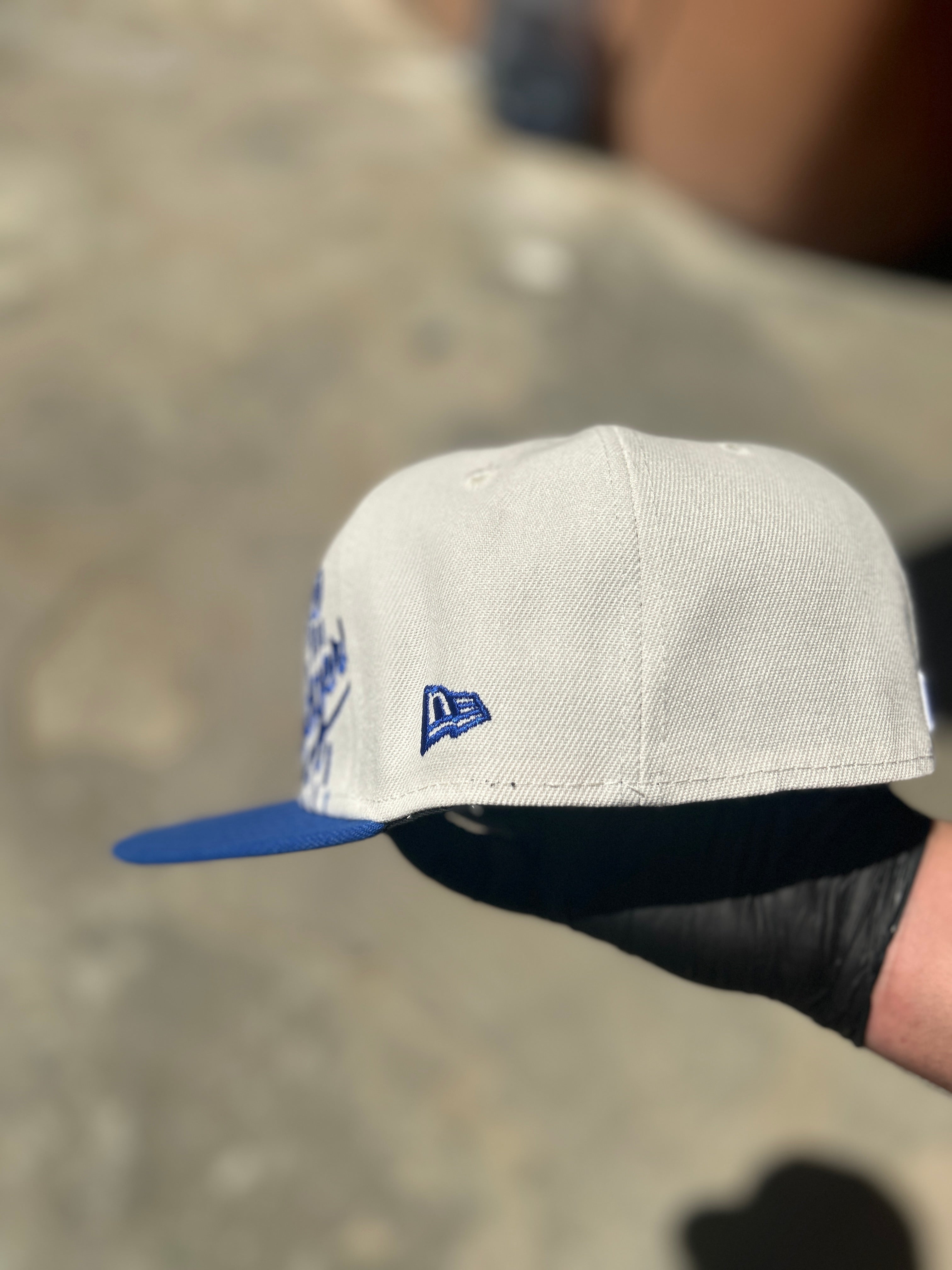 Men's Los Angeles Dodgers New Era Cream/Royal Lonestar 59FIFTY Fitted Hat