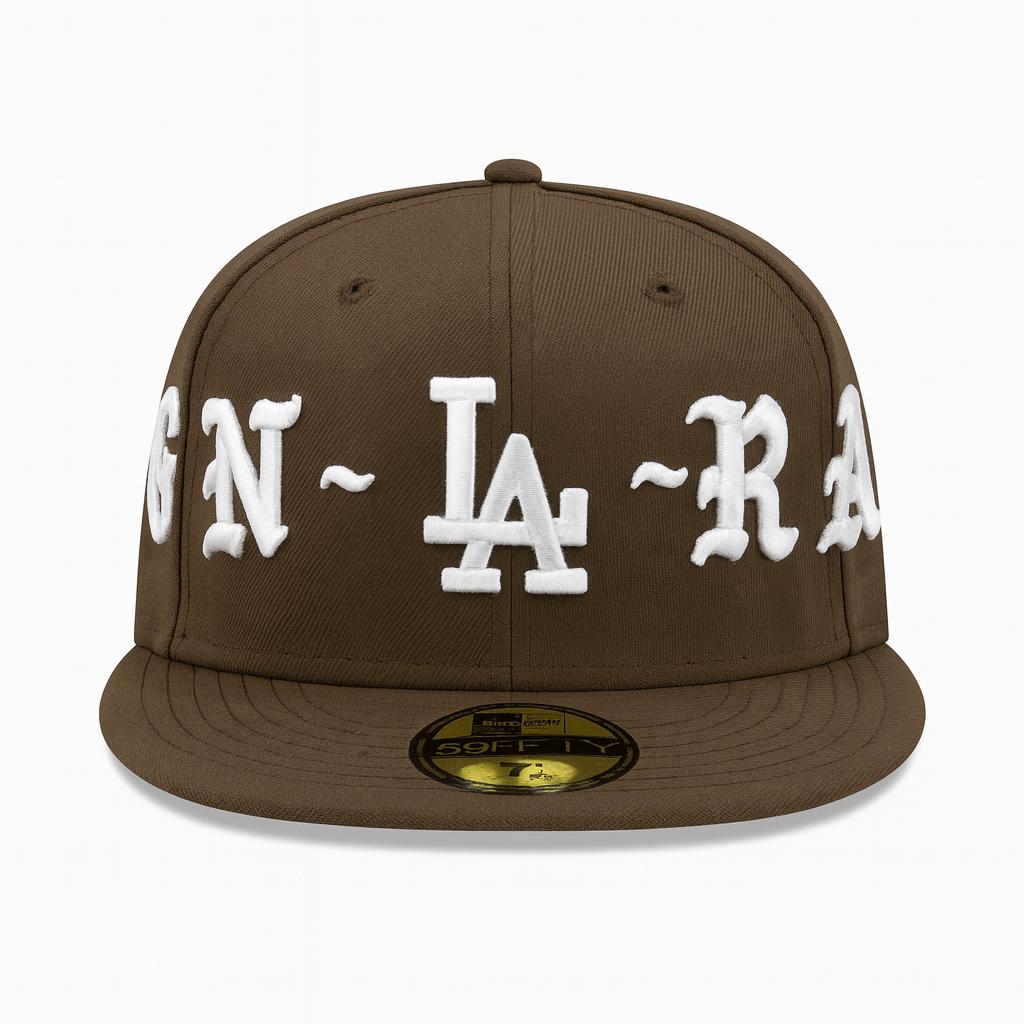 •Los Angeles Dodgers New Era Brown Born X Raised 59FIFTY Fitted Hat.