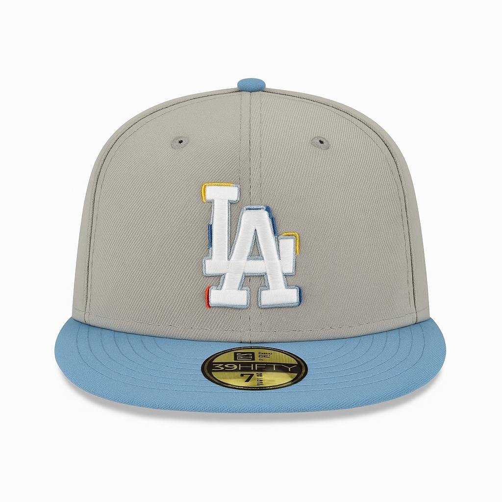•Los Angeles dogers color brush fitted cap.